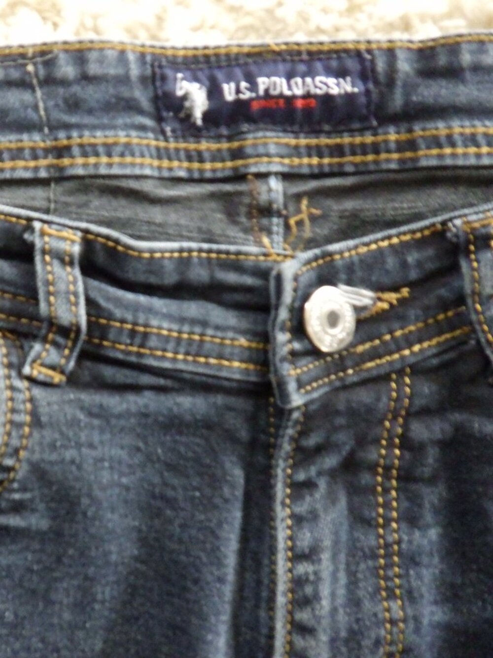 U.S. Polo Assn. Jeans Men's 32X28 Blue Denim Straight Leg Embroidered Patch - Picture 4 of 13